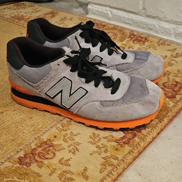 New Balance Men's Sneakers in Gray and Orange - Picture 2 of 6